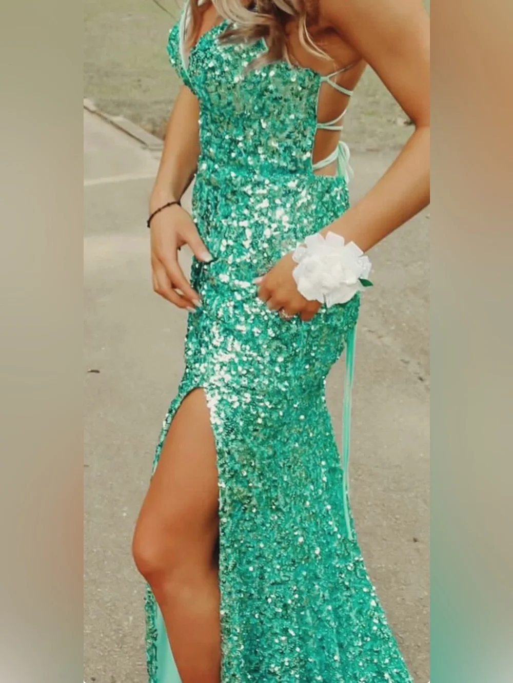 TEAL PROM DRESS
